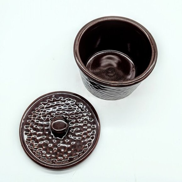 Vintage Copper Crock Club USA Brown Lidded Ceramic Crock - Picture 3 of 5